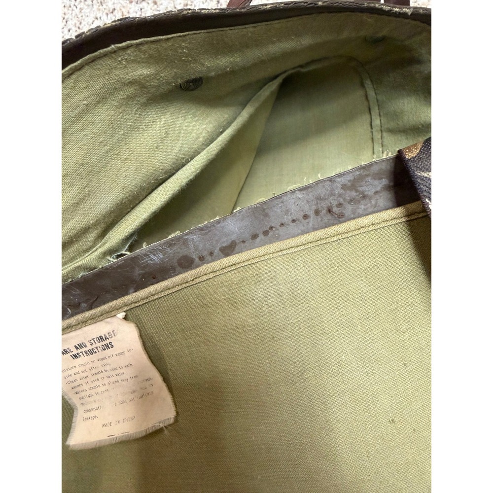 Northwest Territory Vintage Waders‎ Mens Green Rubber Camo Suspenders - Picture 9 of 13